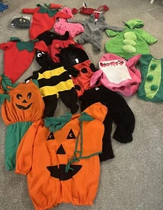 Halloween Costume Infant Baby Lot ladybug pea bunting, chili pepper, pink shark - Picture 1 of 12