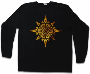 CAMISETA AZTECA DE MANGA LARGA Indios Signo Cultura Civilización Religión - Imagen 1 de 1