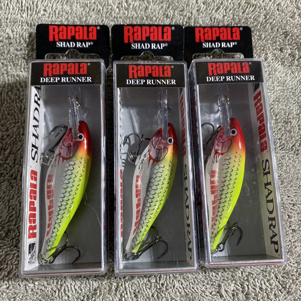 (3) Rapala Shad Rap Deep Runner SR-7 CLN CLOWN Crankbait - FAST