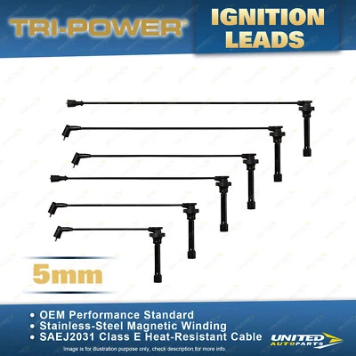 Tri-Power 5mm Ignition Leads for Mitsubishi Pajero NH NJ Triton ML MN Challenger - image 1 of 2