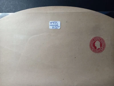 US Postal Stationery W435 OG Wrapper Entire Washington 1920 Die 1 Unglazed - Image 1 of 4