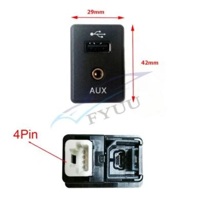 Audio Auxiliary Jack AUX Input USB Socket For Nissan 370Z Altima Frontier Kicks - Image 1 of 4