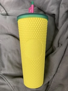 Starbucks Studded Tumbler Hawaii Exclusive Pineapple Matte Yellow/Green 24oz - Picture 1 of 1