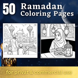 50 Ramadan Malbilder zum ausdrucken & POD Erlaubnis - Bild 1 von 5