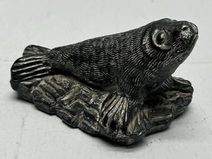A Wolf Original Hand Made in Canada Soapstone Sculpture Seal - Picture 1 of 8