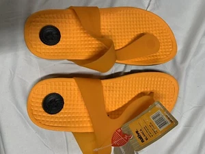 Native Unisex Mens 7 Women’s  9 Blanca Sandal Juicy Orange Jiffy Black NWT - Picture 1 of 3