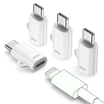 4x For iPhone 16/15 Pro Plus Max Type-C Male to 8-Pin Female Adapter Converter