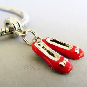 Ruby Red Slippers European Pendant Charm Bead For All European Charm Bracelets - Picture 1 of 8