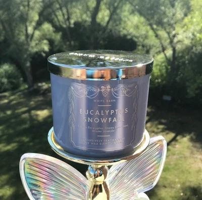 NEW! Bath & Body Works EUCALYPTUS SNOWFALL 3-Wick Candle - 14.5 oz - Image 1 of 4