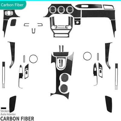Kits completos de cubierta interior de fibra de carbono real de 60 piezas para Ford Mustang GT 15-22 Foto 1 de 4