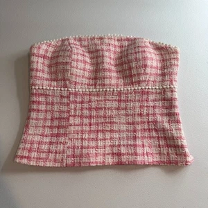 Lilly Pulitzer Damen Trägerloses Tweed Top Größe 6 Rosa Preppy Old Money - Bild 1 von 21