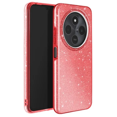 Avizar Coque à Paillettes pour Xiaomi Redmi 14C Antichoc Scintillant Rouge - Photo 1/4