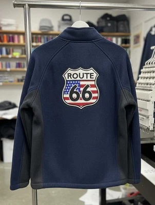 Embroidered Heavy Jacket Coat Size Medium Zero Exposure Route 66 Shield - Image 1 of 4