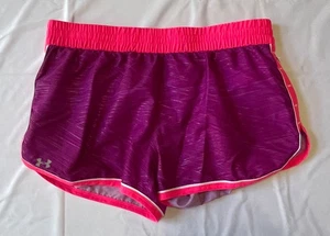 UNDER ARMOUR PANTALONCINI DA CORSA DONNA FODERATI HEATGEAR ROSA MEDIO VIOLA - Foto 1 di 7