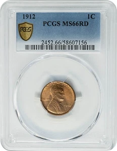 1912 Lincoln Cent 1c MS66RD PCGS Secure 950010-4 - Picture 1 of 5