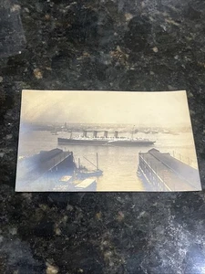 real photo postcard (RPPC) of the British ocean liner RMS Mauretania Travel - Picture 1 of 4