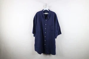 Vintage 90s Eddie Bauer Mens 3XLT Ultra Long Faded Linen Collared Button Shirt - Picture 1 of 15