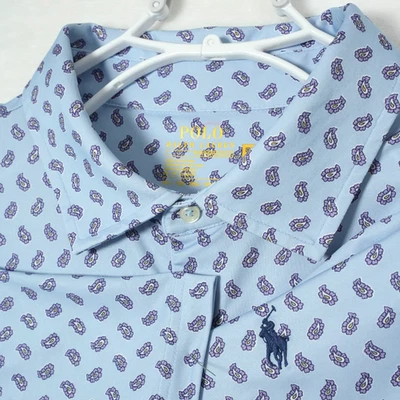 Polo Ralph Lauren Polo Shirt Men's 2XLT Tall Blue Performance Paisley Navy Pony - Image 1 of 4