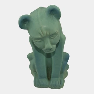 Van Briggle Vintage Art Pottery Blue Chimney Cat Figurine Statue - Picture 1 of 6