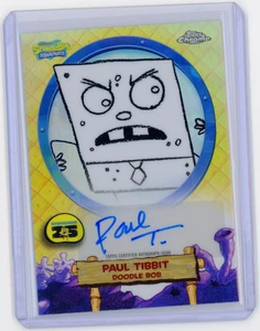 Topps Chrome Spongebob 2025 | Paul Tibbit Doodle Bob Auto | SA-DO - Picture 1 of 2