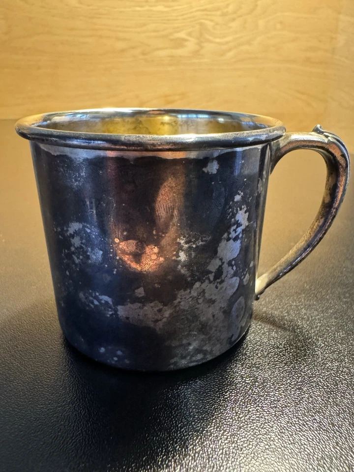 Taza de bebé para niños Oneida TUDOR plateada vintage sin monograma Hecho en EE. UU. 2.5" Foto 1 de 4