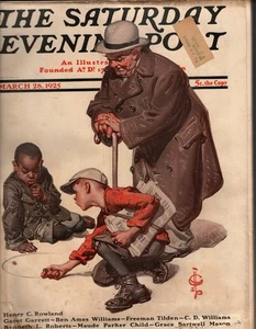1925 Saturday Evening Post March 28-J C Leyendecker Marbles game; Albert Terhune - Picture 1 of 1
