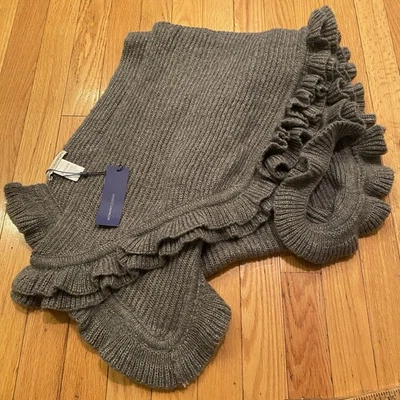Bufanda gris silenciador con volantes Rebecca Minkoff nueva con etiquetas Foto 1 de 4