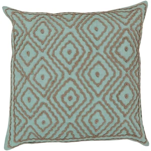 Diva At Home 18" x 18" Open Sea Teal Earthtone Beige Diamond Vision Throw Pillow - Picture 1 of 1