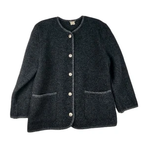 Maglione vintage LL Bean lana donna medio (senza etichetta taglia) 46" petto antracite - Foto 1 di 13