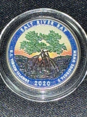 Salt River Bay 2020d America The Beautiful  Colorized Washington Quarter  - Image 1 of 4
