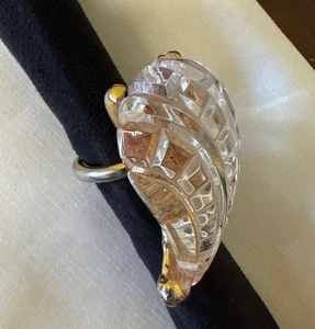 Anillo de cóctel de vidrio facetado KENNETH LANE - talla 7 con puente interior - Imagen 1 de 6