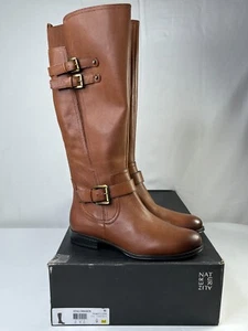 Botas de montar Naturalizer Jessie de cuero canela hasta la rodilla para mujer talla US 9M - Imagen 1 de 12