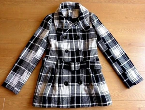 Tammy Mantel Mädchen zweireihig Karomuster Trench Größe UK SS/10 Alter 12-13 - Bild 1 von 12