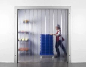 1m (w) x 2.5m (d) - Frosted / Privacy PVC Strip Curtain Kit - 200mm x 2mm Strips - Picture 1 of 3
