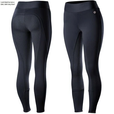 SALE! Women's Horze Very dark blue SILICONE FULL SEAT WINTER TIGHTS - Image 1 of 2