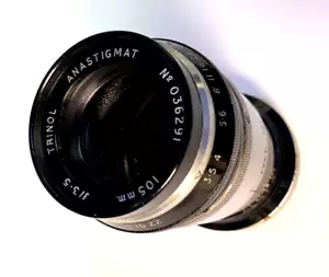 Tirinol Anastigmat Lens 105mm  F3.5 35mm format Leica Screw mount Nice Glass - Picture 1 of 8