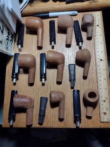 9 Unfinished Mixed Unsmoked Briar Stummels w 6mm stems to be fitted/drilled UD9 - Picture 1 of 4
