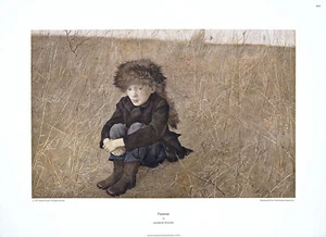 ANDREW WYETH Vtg XRare 1977 OOP Halftone Litho-Print FARAWAY, NYGS, Jamie Wyeth - Picture 1 of 1
