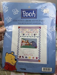 Leisure Arts Cross Stitch -Pooh “Too Much Honey Kit” -Pre-owned -opened/complete - Picture 1 of 6