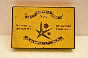 Vintage State Express 555 Cigarette Tin Brussels Universal Exhibition 1958 Ardat - Picture 1 of 10