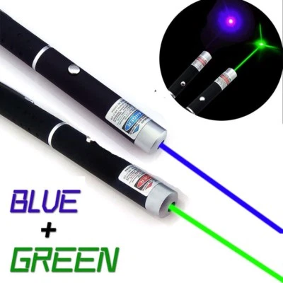 2 Stück Reichweite 1mw Lila Blau + Grün Laserpointer Sichtbarer Strahl Laser - Bild 1 von 4