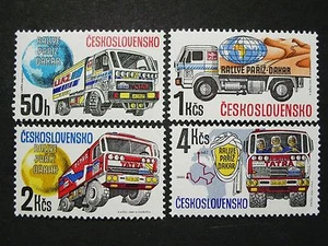 Checoslovaquia, Rally de camiones París-Dakar 1989, Scott 2725-2728, MNH, sin goma - Imagen 1 de 3