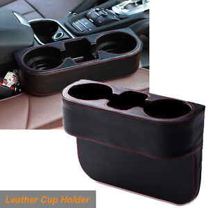 Car Seat Seam Wedge Storage Leather Organizer Cup Holder Drink Phone Mount Stand