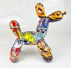 Multicolour Graffiti Street Art Party Clown Balloon Dog Ornament Novelty Unique - Picture 1 of 12