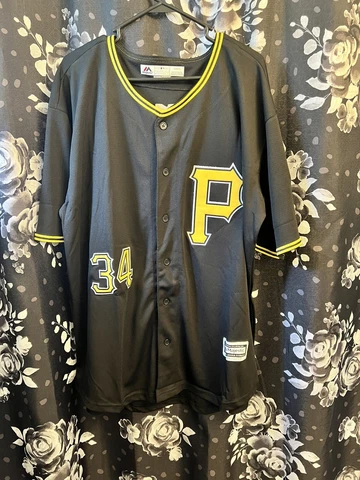 Pittsburgh Pirates A.J Burnett Black Stitched Size XL Jersey Cover
