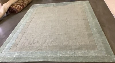 GREEN / BEIGE 7'-6" x 9'-6" Back Stain Rug, Reduced Price 1172674880 IM821D-8 - Image 1 of 4