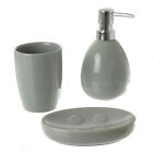 Set accessoires salle de bain cramique Gris   Distributeur Porte savon Gobelet