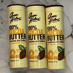 Lot Of 3 Queen Helene 100% Cocoa Butter Stick For Dry, Chapped Skin & Lips, 1oz - Picture 1 of 3