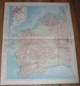 1958 VINTAGE MAP OF WESTERN AUSTRALIA SCALE 1:5,000,000 / PERTH INSET MAP - Picture 1 of 13