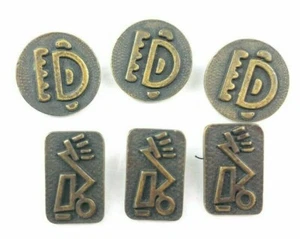 Artistic Brass Bohemian Beatnik Button Set for Jacket Vest or Pants Vintage  *F1 - Picture 1 of 4